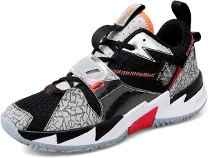Mens Breathable Mesh Lace Up Basketball Shoes Fashion High Top Lightweight Non Slip Chunky Sport Sneakers for Walking Running Tennis Volleyball