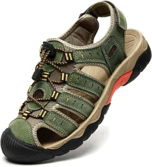 Men's Closed Toe Sport Sandals Summer Waterproof Walking Sandals Quick Dry Water Sandals Lightweight Beach Swimming Fisherman Shoes-5-14 US Size