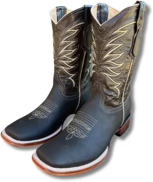 Men's Exotic Pattern Western Cowboy Slip-On Square Toe Boots in Leather-Alex Series Snake, Caiman & Ostrich Styling bota de vaquero para hombre