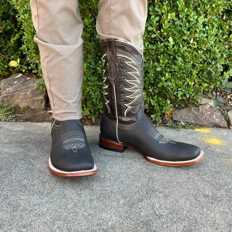 Men's Exotic Pattern Western Cowboy Slip-On Square Toe Boots in Leather-Alex Series Snake, Caiman & Ostrich Styling bota de vaquero para hombre