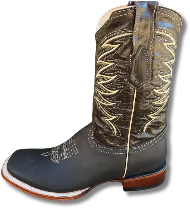 Men's Exotic Pattern Western Cowboy Slip-On Square Toe Boots in Leather-Alex Series Snake, Caiman & Ostrich Styling bota de vaquero para hombre
