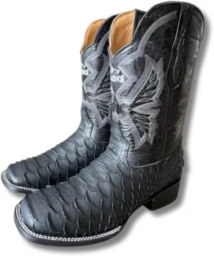 Men's Exotic Pattern Western Cowboy Slip-On Square Toe Boots in Leather-Alex Series Snake, Caiman & Ostrich Styling bota de vaquero para hombre