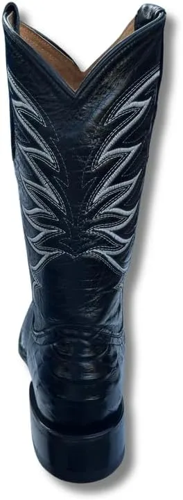 Men's Exotic Pattern Western Cowboy Slip-On Square Toe Boots in Leather-Alex Series Snake, Caiman & Ostrich Styling bota de vaquero para hombre
