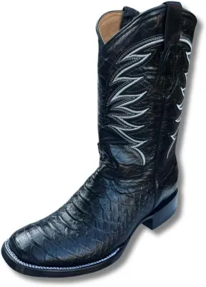 Men's Exotic Pattern Western Cowboy Slip-On Square Toe Boots in Leather-Alex Series Snake, Caiman & Ostrich Styling bota de vaquero para hombre