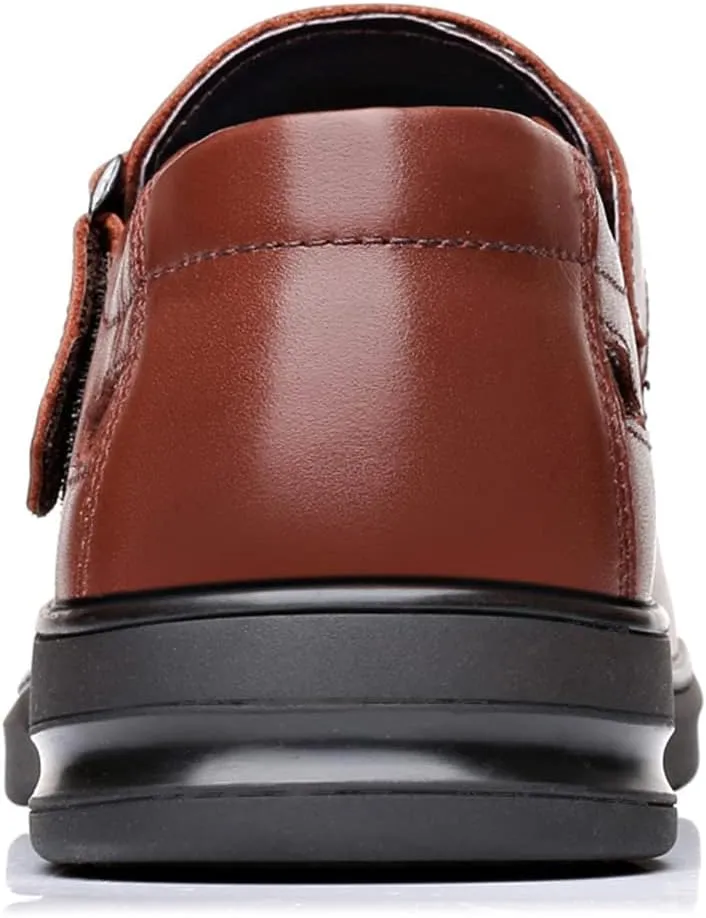 Men's Fashion Business Leather Sandals Casual Dress Shoes Closed Toe Breathable Comfortable Sandals