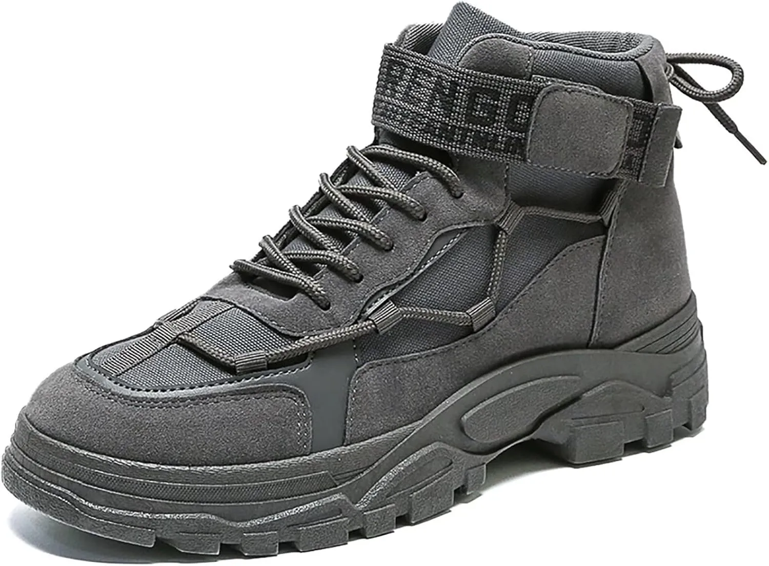 Men's Fashion Work Boots Soft Sole Tactical Military Boots Non Slip Combat Boots Mid Top Ankle Shoes for Men