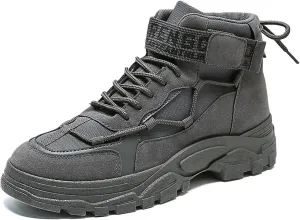Men's Fashion Work Boots Soft Sole Tactical Military Boots Non Slip Combat Boots Mid Top Ankle Shoes for Men