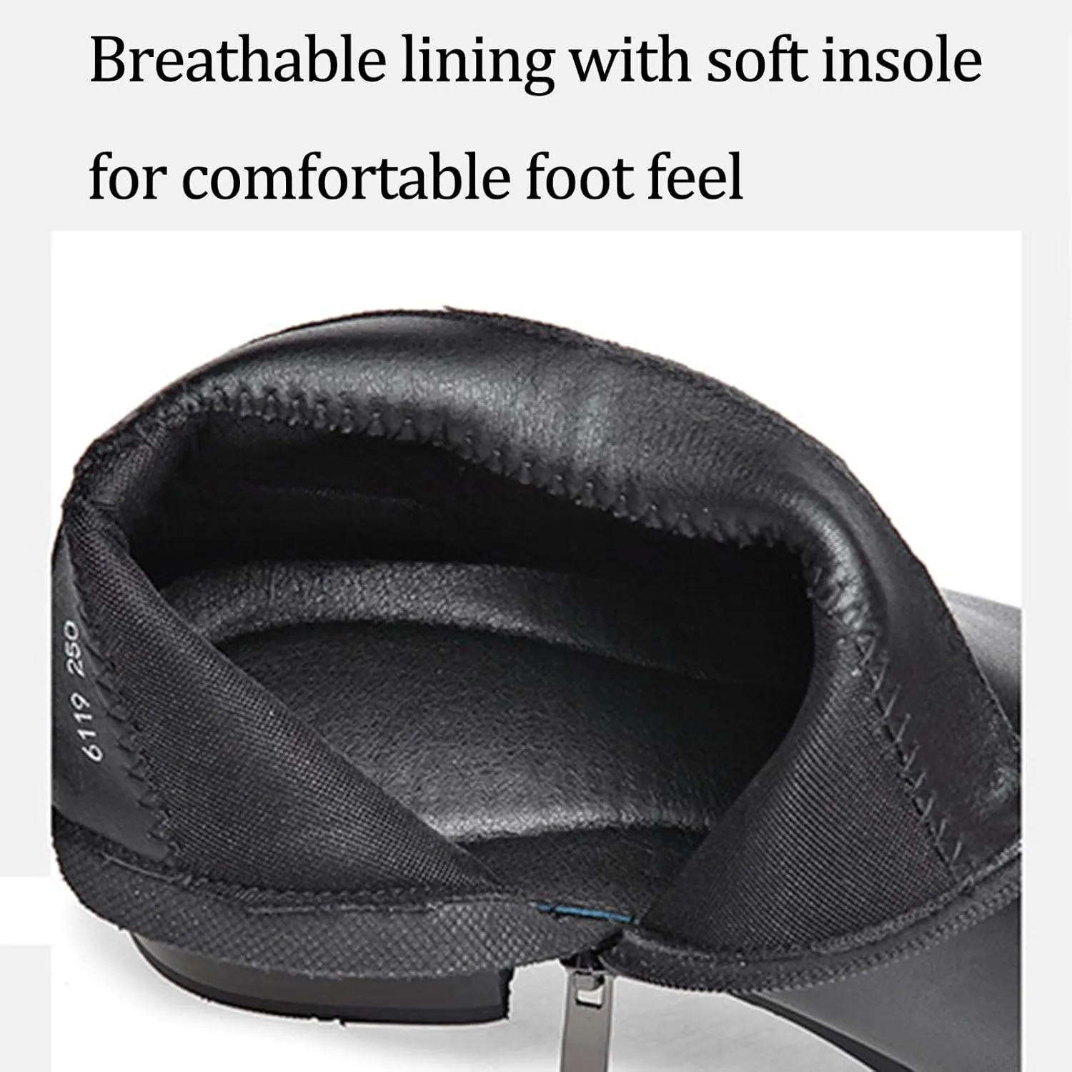 Men's Genuine Leather Pointed Toe Block Heels Chelsea Ankle Boots with Side Zipper Chunky heels Business Dress Chukka Boots Comfort Non Slip Work Booties