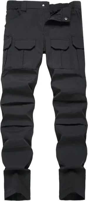 Men's Hiking Pants Lightweight Quick Dry Tactical Pants Fashion Outdoor Waterproof Stretch Waist Cargo Work Pant