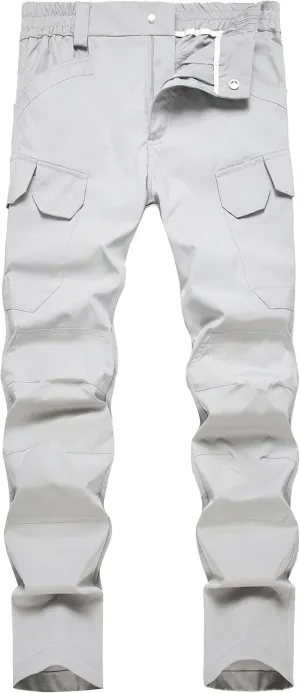 Men's Hiking Pants Lightweight Quick Dry Tactical Pants Fashion Outdoor Waterproof Stretch Waist Cargo Work Pant