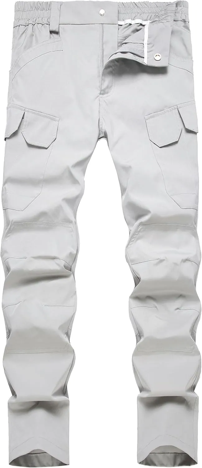 Men's Hiking Pants Lightweight Quick Dry Tactical Pants Fashion Outdoor Waterproof Stretch Waist Cargo Work Pant