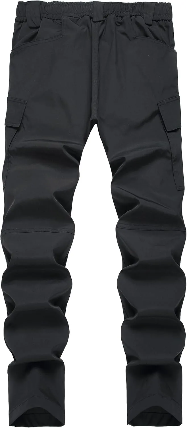 Men's Hiking Pants Lightweight Quick Dry Tactical Pants Fashion Outdoor Waterproof Stretch Waist Cargo Work Pant