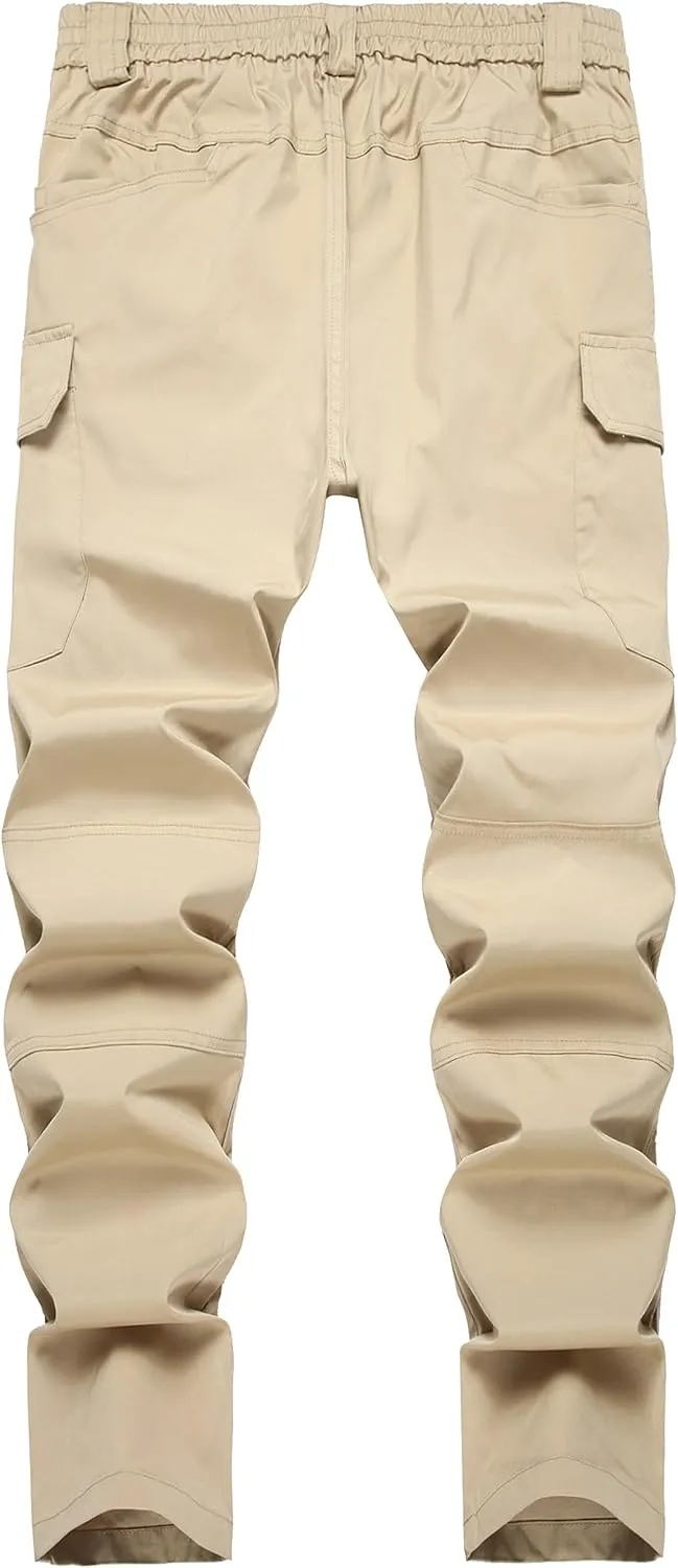 Men's Hiking Pants Lightweight Quick Dry Tactical Pants Fashion Outdoor Waterproof Stretch Waist Cargo Work Pant