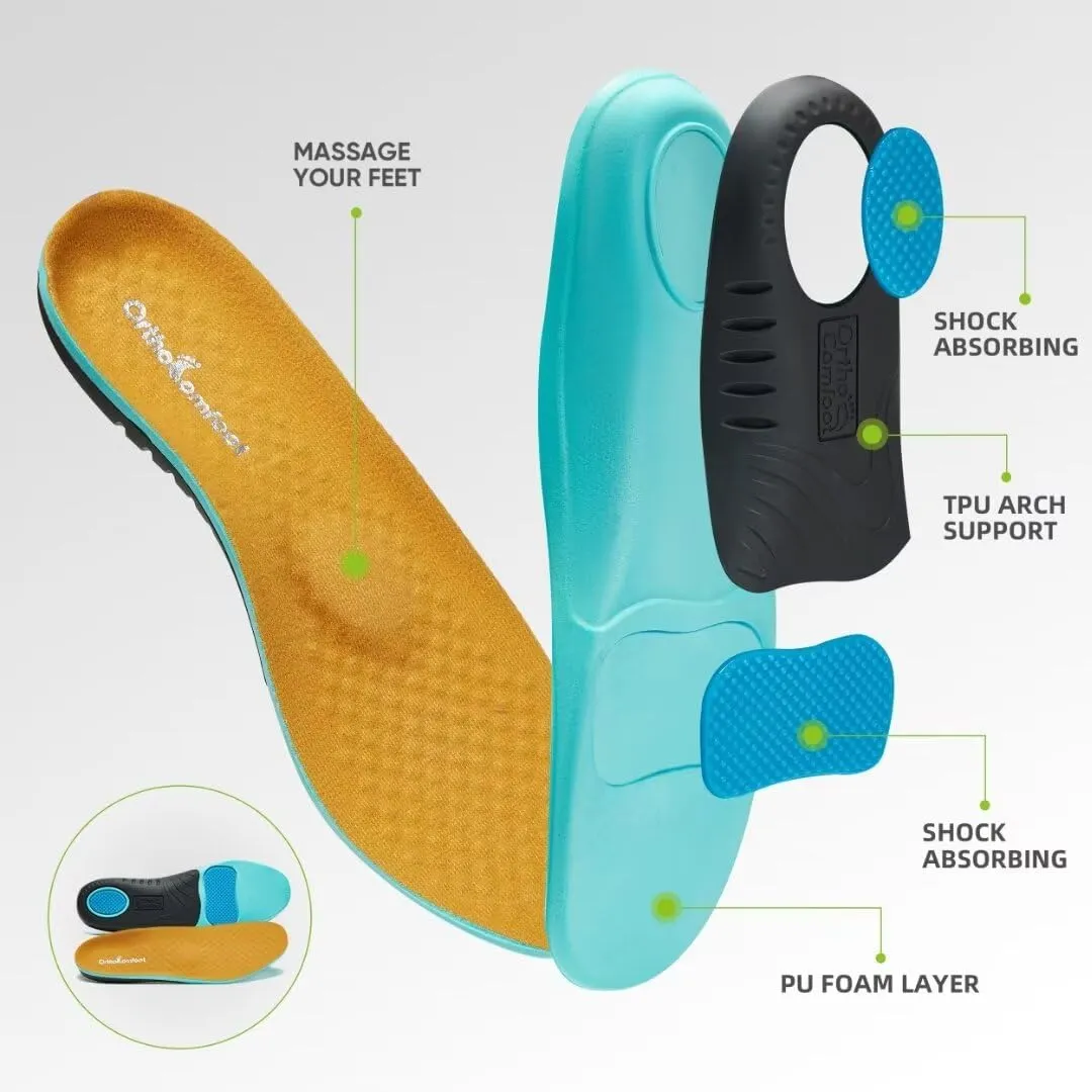 Men's Orthopedic Fashion Sneakers with Arch Support: Plantar Fasciitis Walking Shoes for Flat Feet, Comfortable Casual Flat Feet Orthotic Shoes for Ankle and Heel Pain Relief