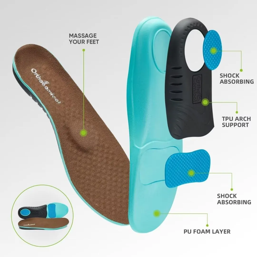Men's Orthopedic Fashion Sneakers with Arch Support: Plantar Fasciitis Walking Shoes for Flat Feet, Comfortable Casual Flat Feet Orthotic Shoes for Ankle and Heel Pain Relief