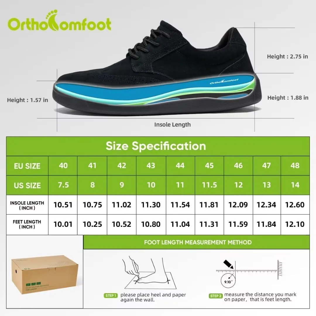 Men's Orthopedic Fashion Sneakers with Arch Support: Plantar Fasciitis Walking Shoes for Flat Feet, Comfortable Casual Flat Feet Orthotic Shoes for Ankle and Heel Pain Relief