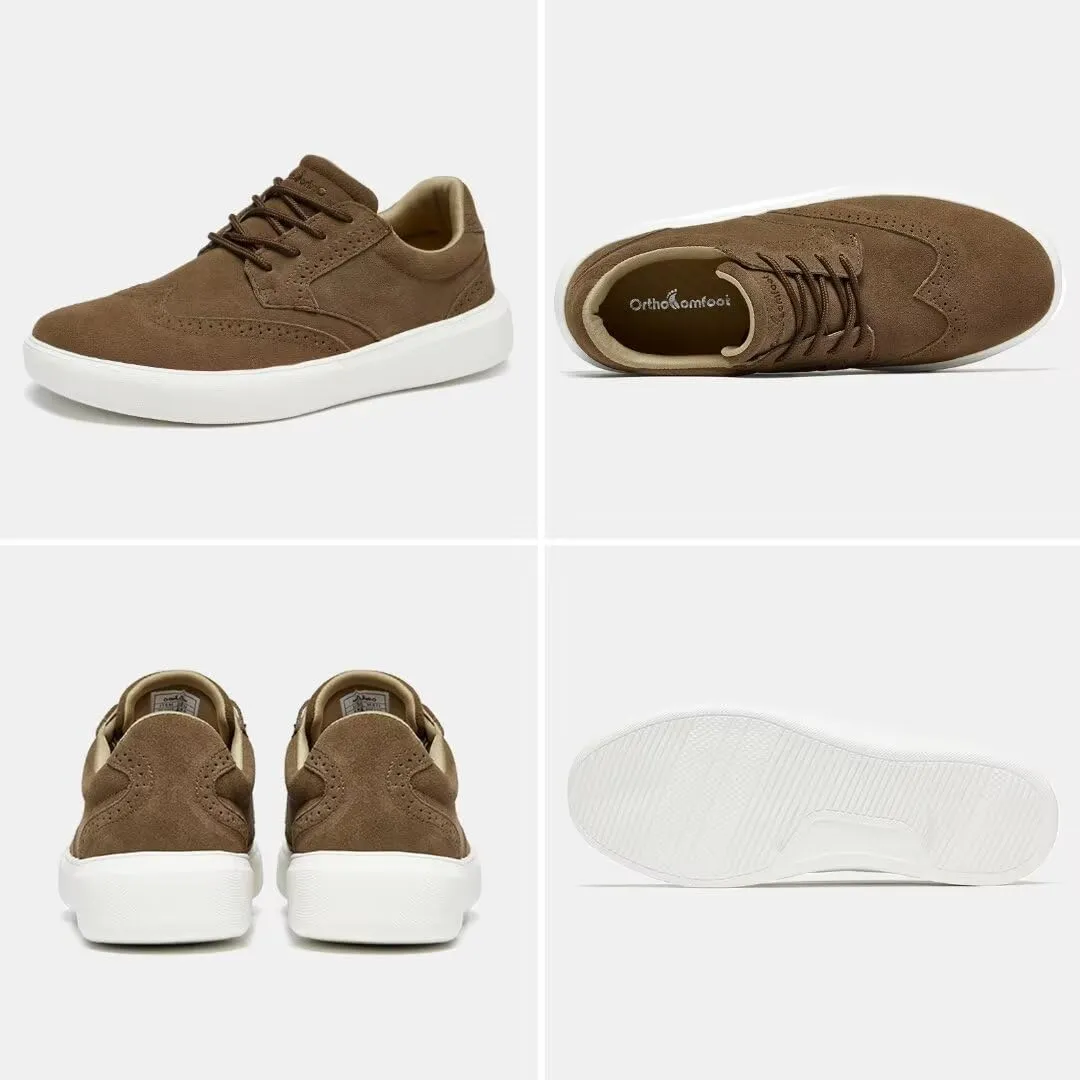 Men's Orthopedic Fashion Sneakers with Arch Support: Plantar Fasciitis Walking Shoes for Flat Feet, Comfortable Casual Flat Feet Orthotic Shoes for Ankle and Heel Pain Relief
