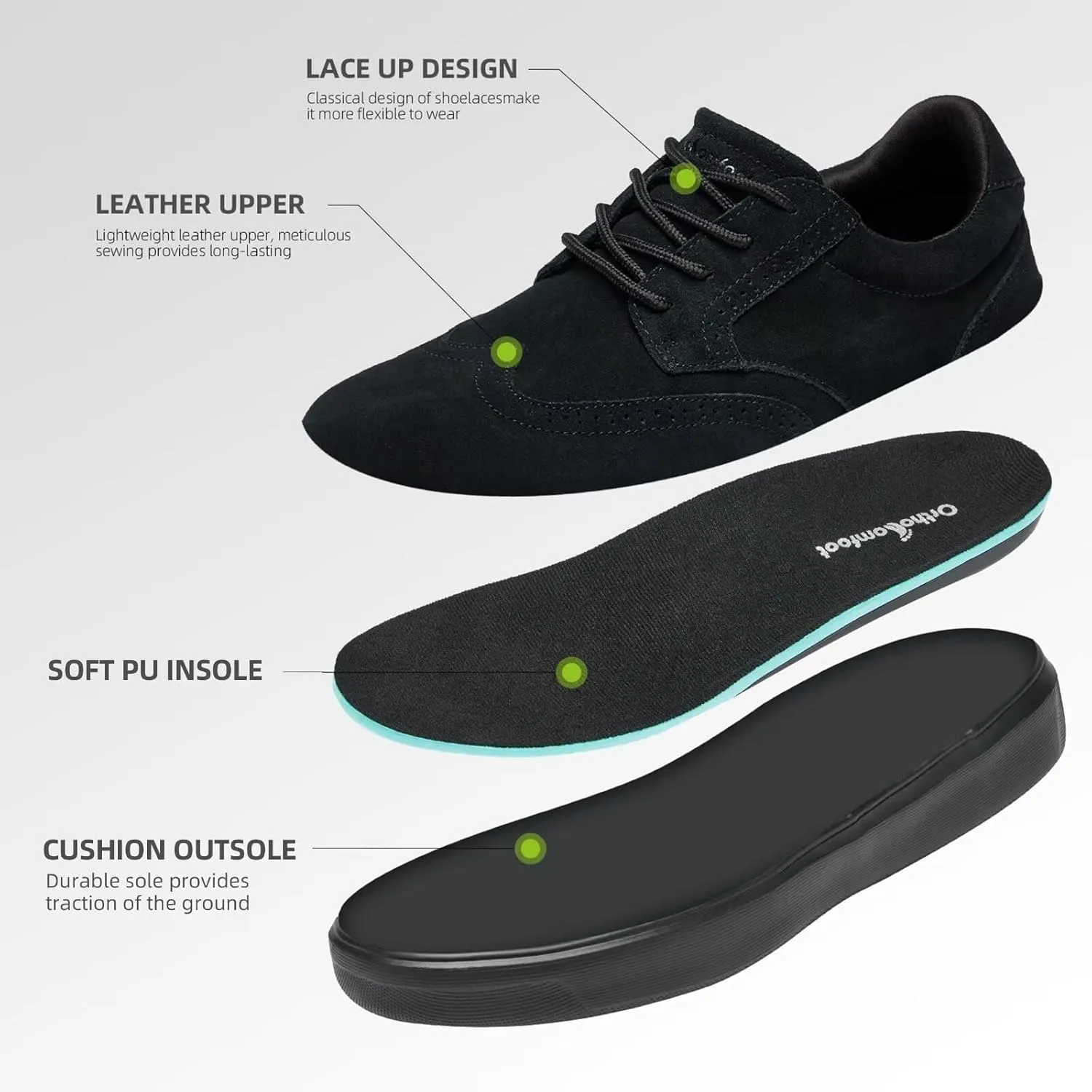 Men's Orthopedic Fashion Sneakers with Arch Support: Plantar Fasciitis Walking Shoes for Flat Feet, Comfortable Casual Flat Feet Orthotic Shoes for Ankle and Heel Pain Relief