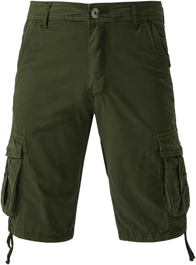 Men's Regular Fit Military Cargo Shorts - Summer Cotton Tactical Shorts with Multi Pockets