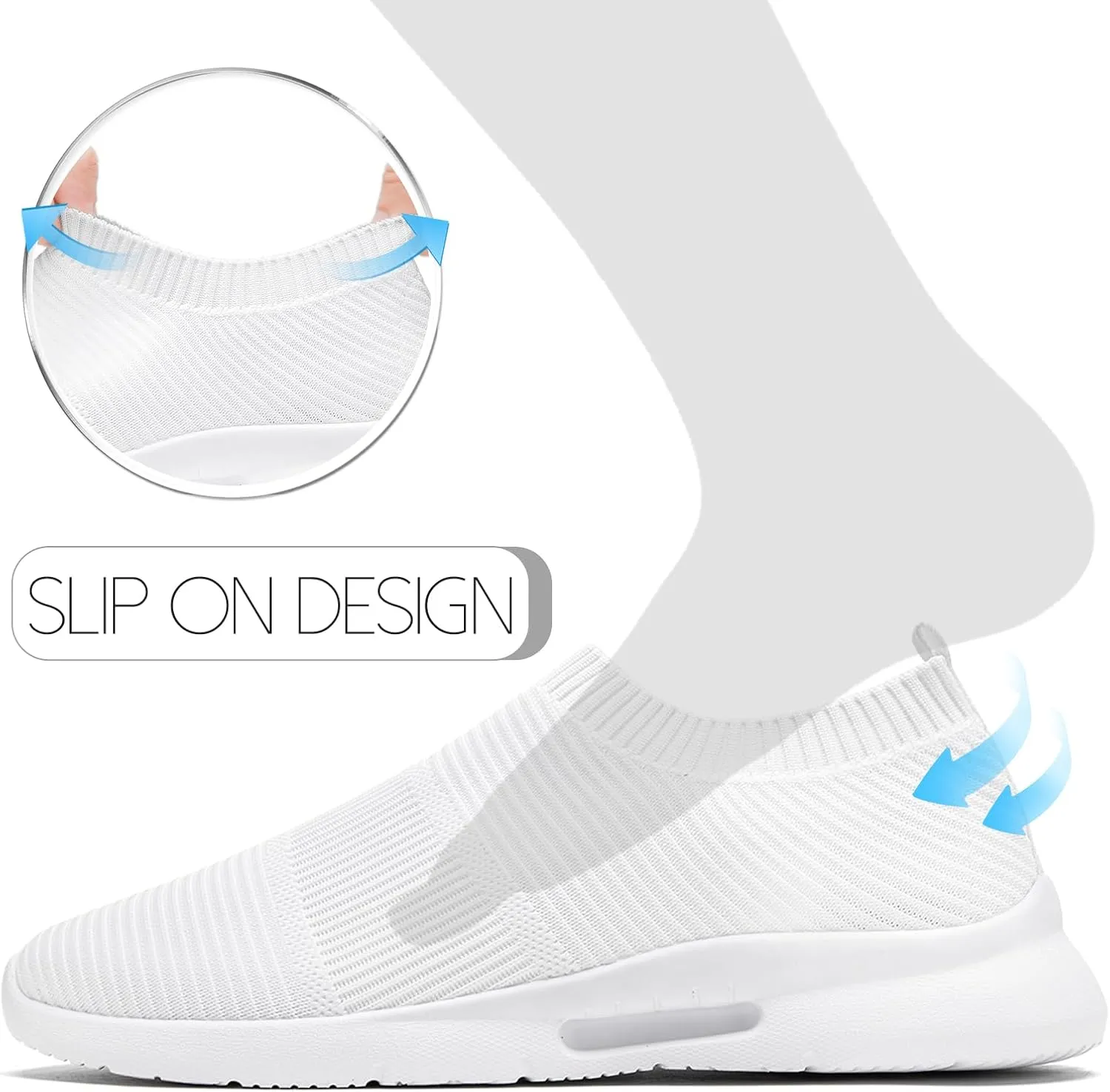 Mens Slip on Shoes Tennis Sports Sneakers Lightweight Casual Dress Summer Beach Slippers