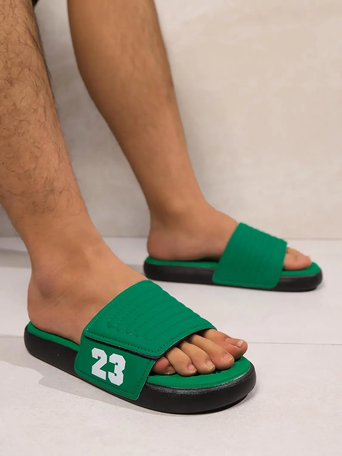 Men's Sport Slide Sandals, Flexible Midsole, Casual Beach Slides