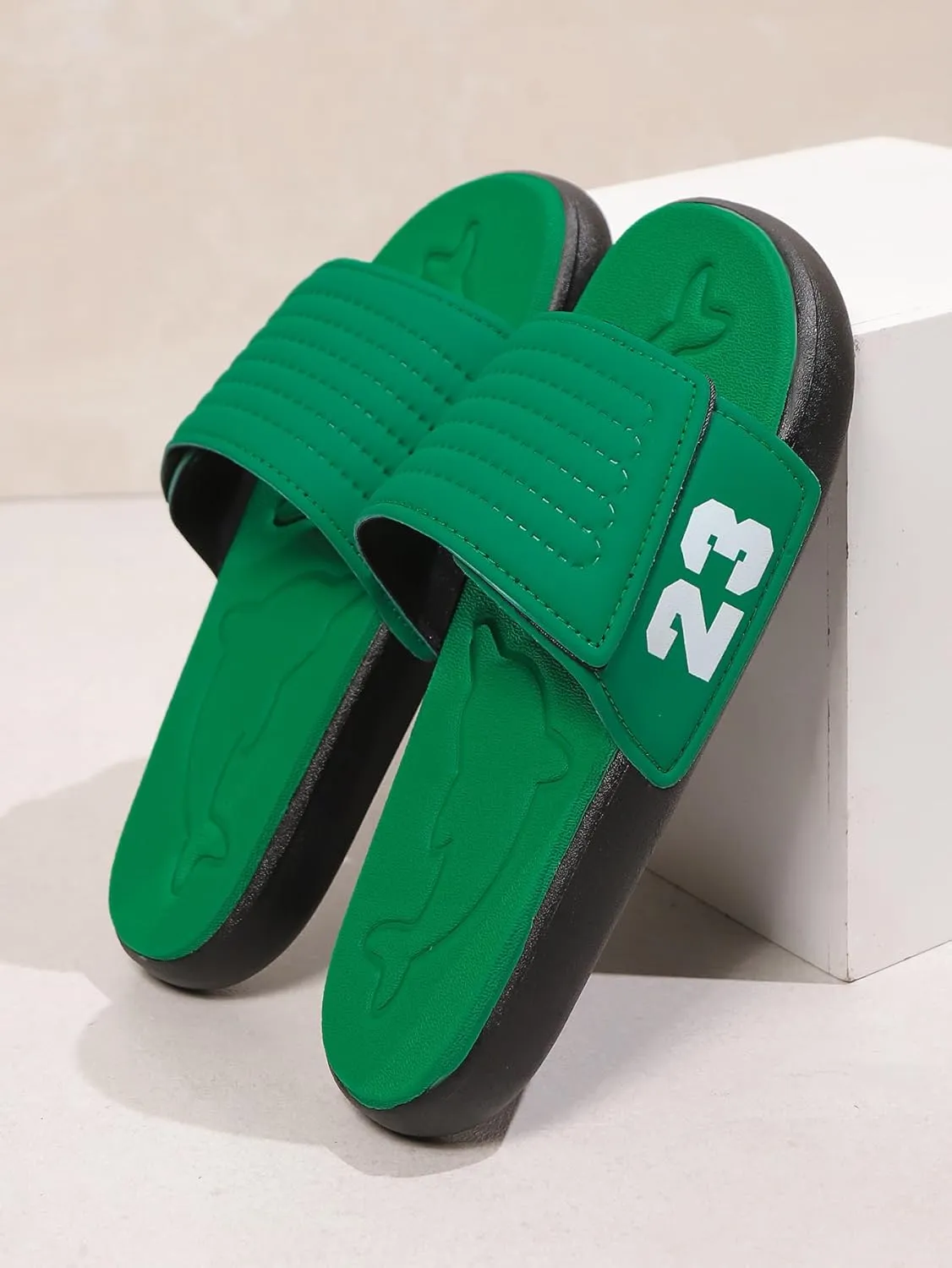 Men's Sport Slide Sandals, Flexible Midsole, Casual Beach Slides