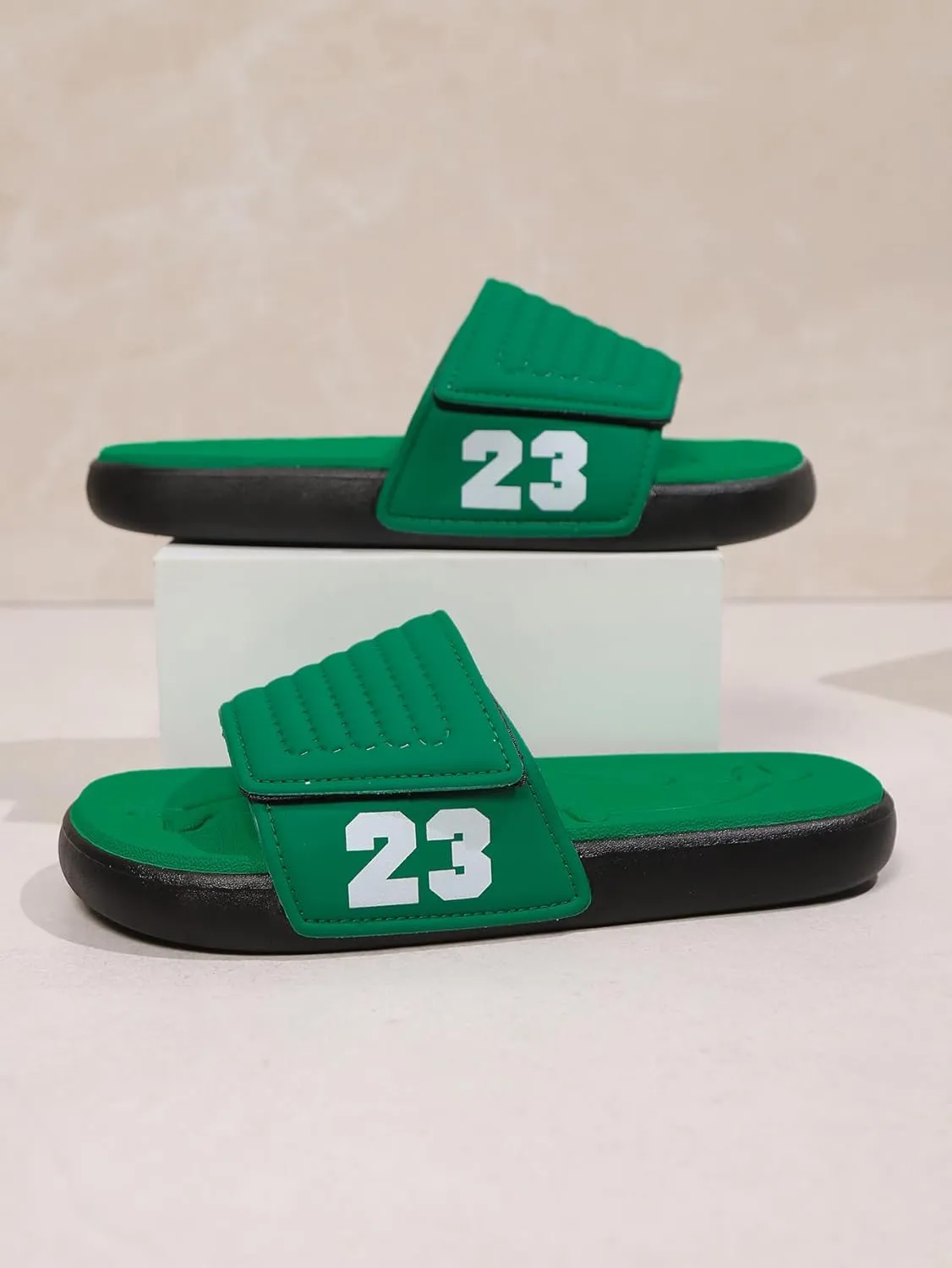 Men's Sport Slide Sandals, Flexible Midsole, Casual Beach Slides