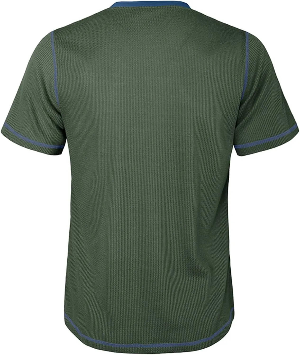 Men's Waffle Henley Shirts Quarter Button Short Sleeve Breathable T Shirts Summer Casual Basic Color Block Tunic Tops