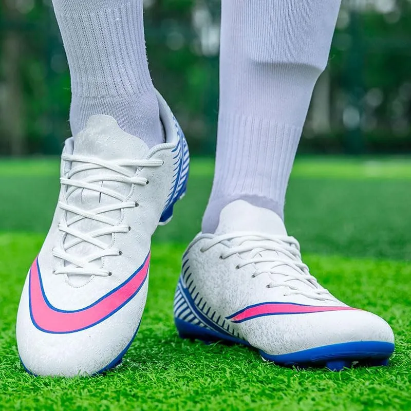 Men's Womens Soccer Shoes Football Cleats High-Tops Lace-Up Non-Slip Spikes Outdoor AG/FG Baseball Lacrosse Rugby Combat Boots