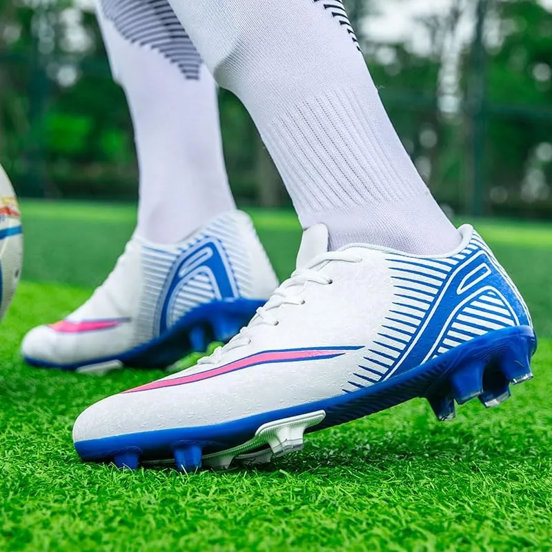 Men's Womens Soccer Shoes Football Cleats High-Tops Lace-Up Non-Slip Spikes Outdoor AG/FG Baseball Lacrosse Rugby Combat Boots