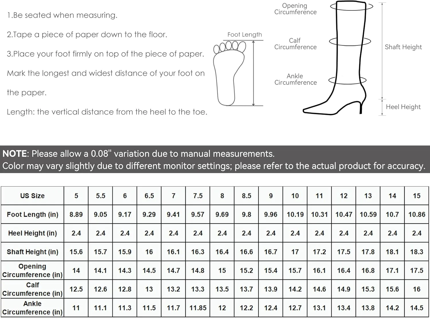 MSONLYDN Knee High Stiletto Boots for Womens - Crocodile PU Square Toe Tall Pull-On Kitten Heel Booties, Classic and Sexy