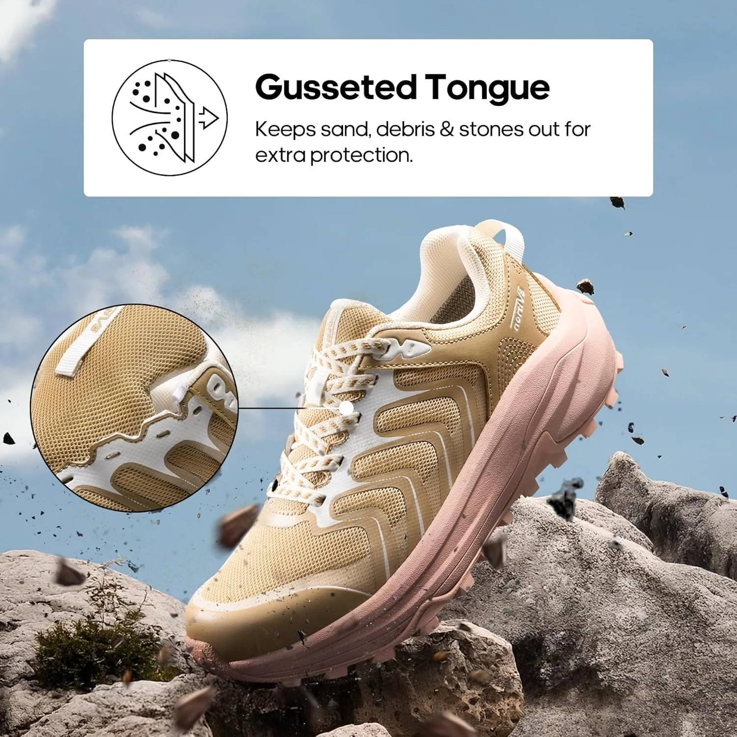 NORTIV 8 Women's Hiking Shoes Lightweight Walking Sneakers with Arch Support Outdoor Work Camping Tennis Workout Cross Training Echo