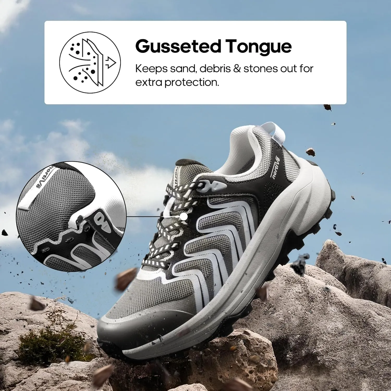NORTIV 8 Women's Hiking Shoes Lightweight Walking Sneakers with Arch Support Outdoor Work Camping Tennis Workout Cross Training Echo