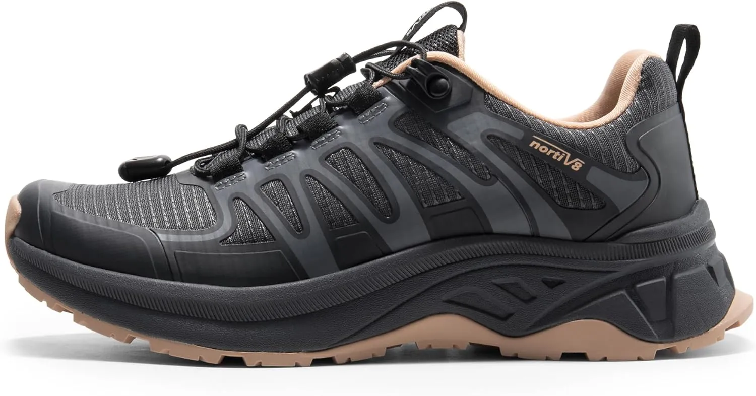 NORTIV 8 Women's Quick Laces Hiking Shoes Lightweight Walking Outdoors Trekking Trails Camping Casual Sneakers