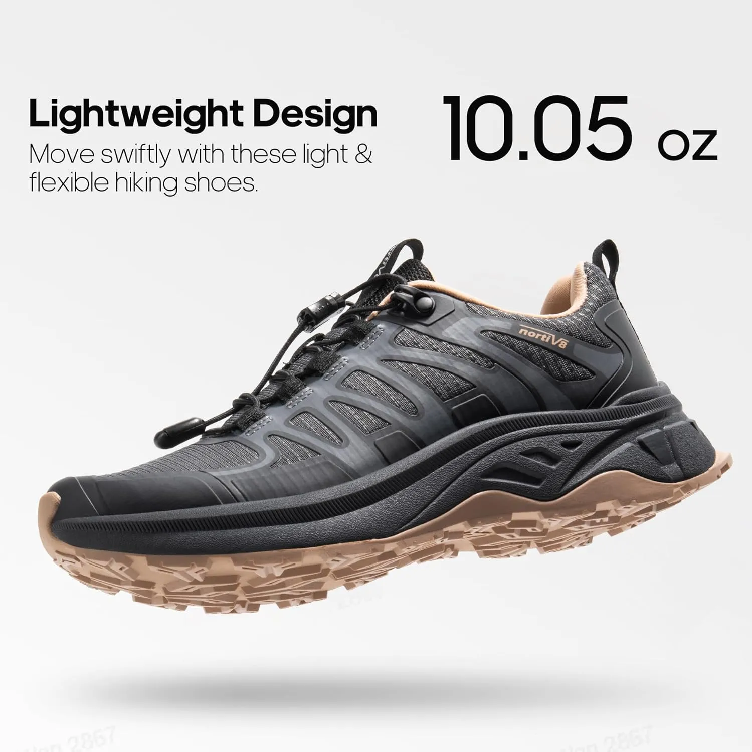 NORTIV 8 Women's Quick Laces Hiking Shoes Lightweight Walking Outdoors Trekking Trails Camping Casual Sneakers