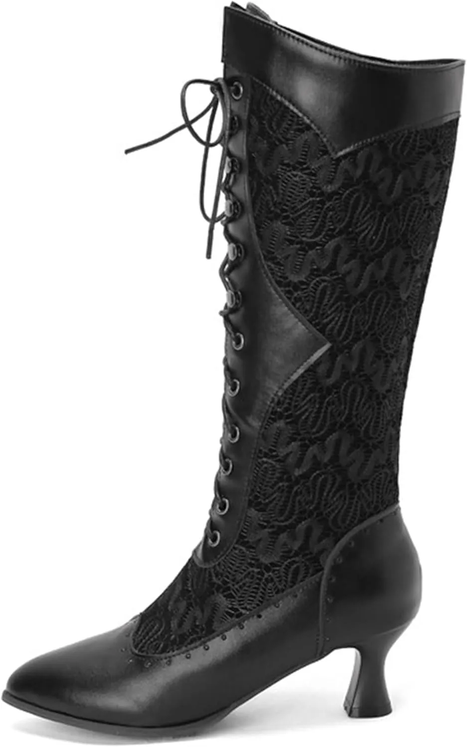 NueiVeiuo Women Vintage Victorian 70s Boots Lace Up