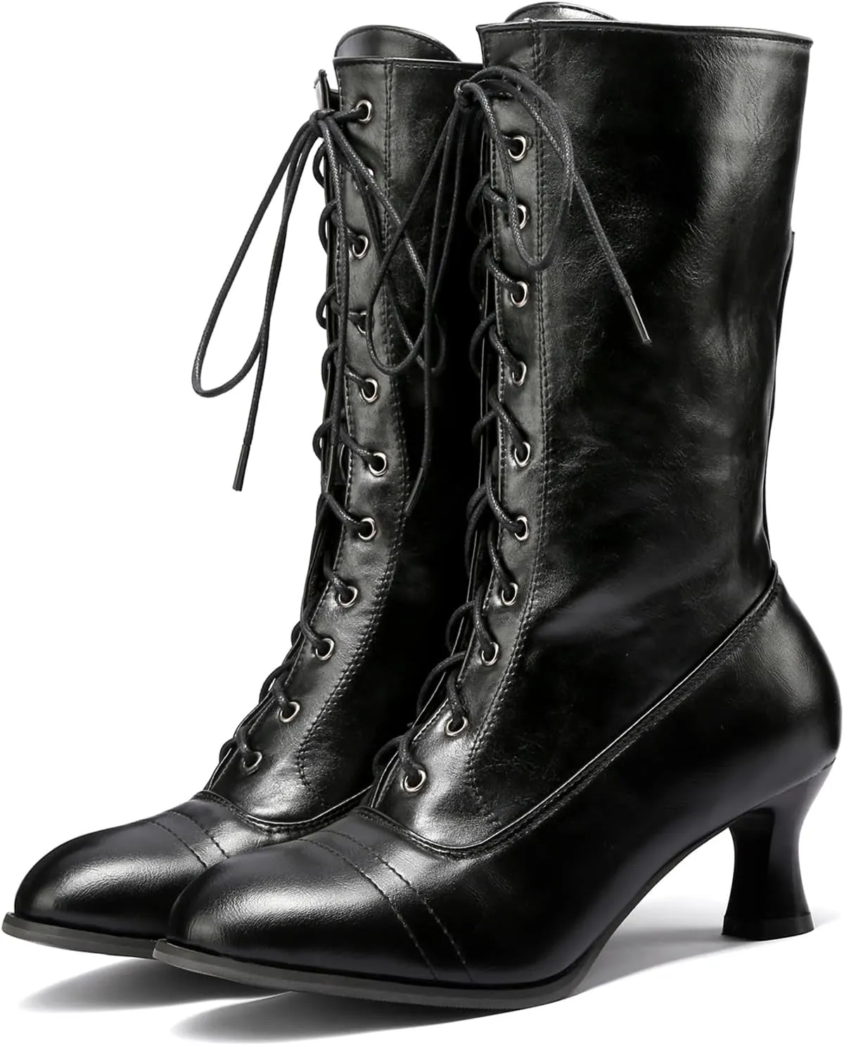 NueiVeiuo Women Vintage Victorian Boots 70s Lace Up