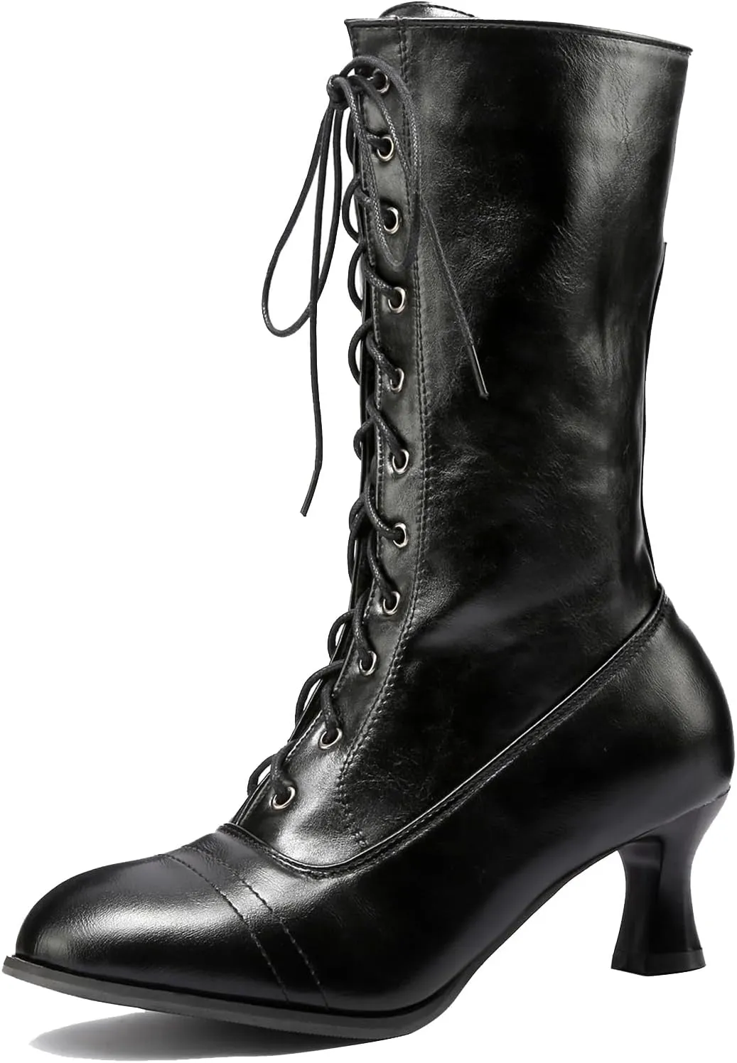 NueiVeiuo Women Vintage Victorian Boots 70s Lace Up