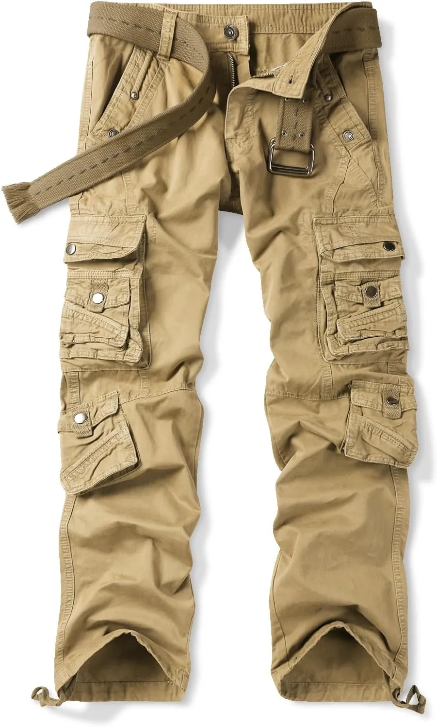 OCHENTA Women's Cotton Casual Cargo Work Pants Travel Hiking Baggy Y2K with Multi Pockets