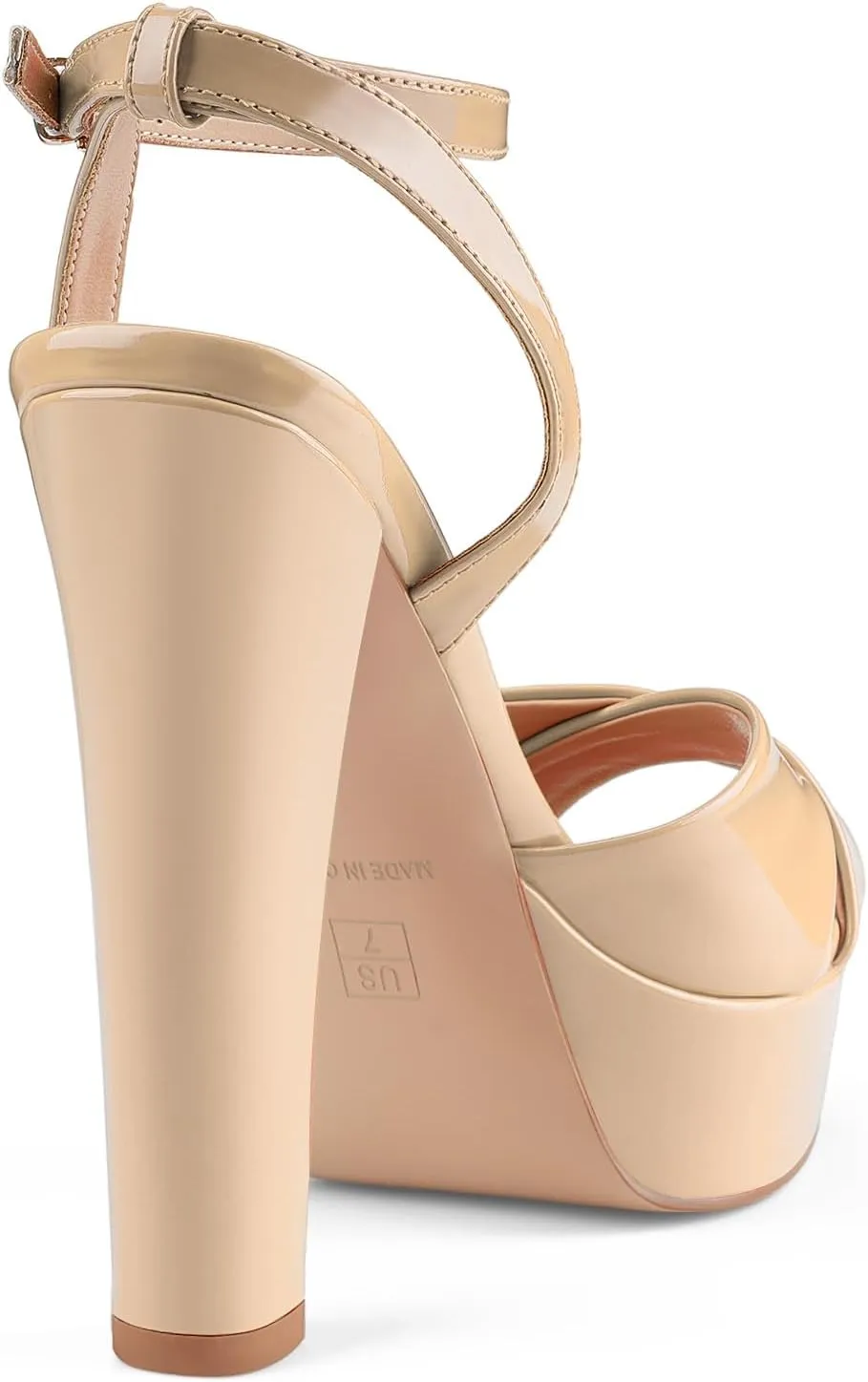Oh Mispares Block High Heel Sandals for Women Peep Toe Platform Cross Strappy Sexy Heeled Gold Slingback Heels for Dress Jeans Summer Weddings