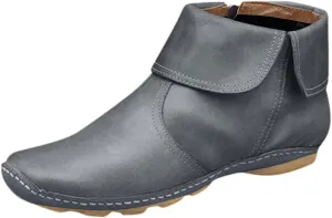 oiangi Flat Ankle Boots for Women Fahion Casual Solid Color Round Toe Quilted Zipper Non-Slip Leather Short Booties Comfy Lightweight Modern Boots Shoes