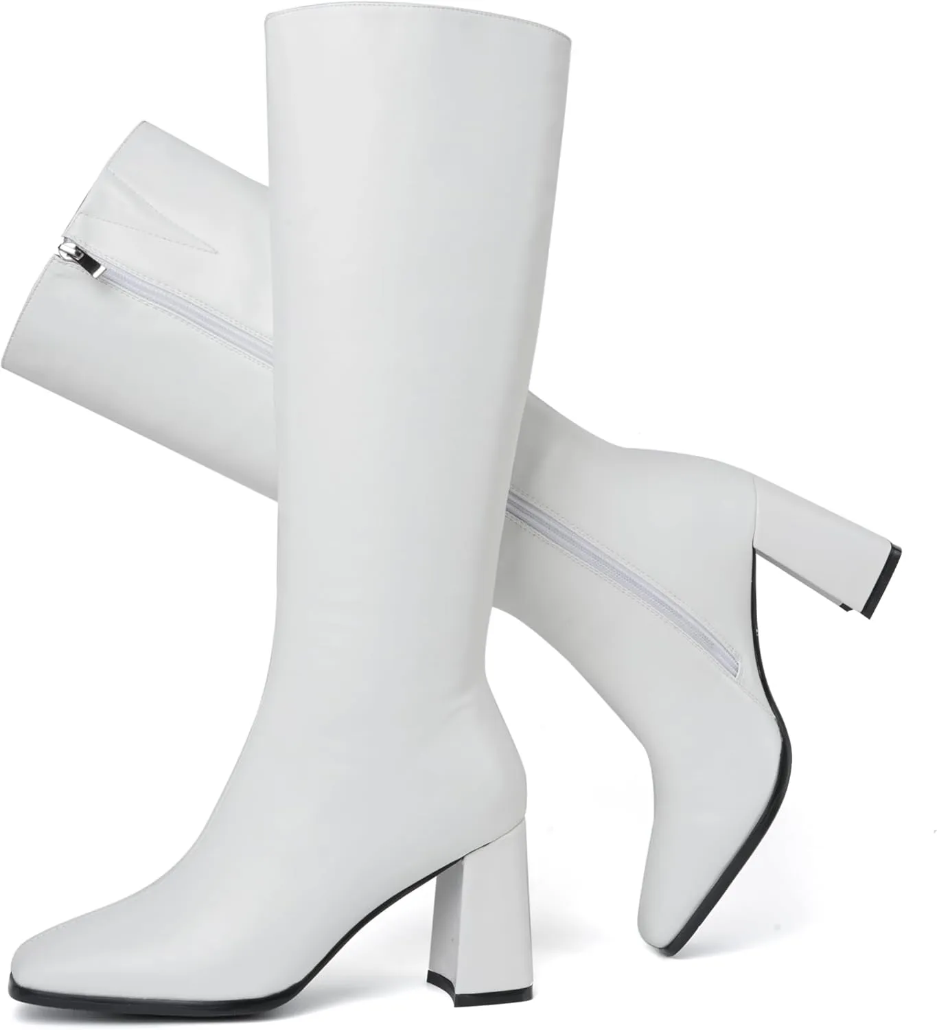 olomisa Sparkly Boots for Women, Rhinestone Knee High Boots Pointed Toe Stiletto Heeled Ankle Booties Bling Sparkling Boots