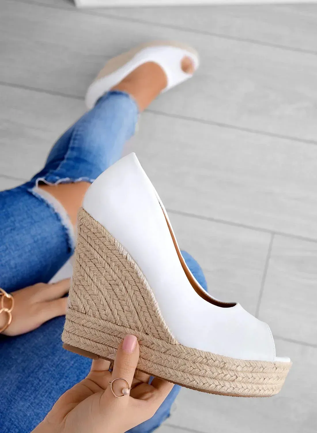 Open toe wedge heels for women - Madison