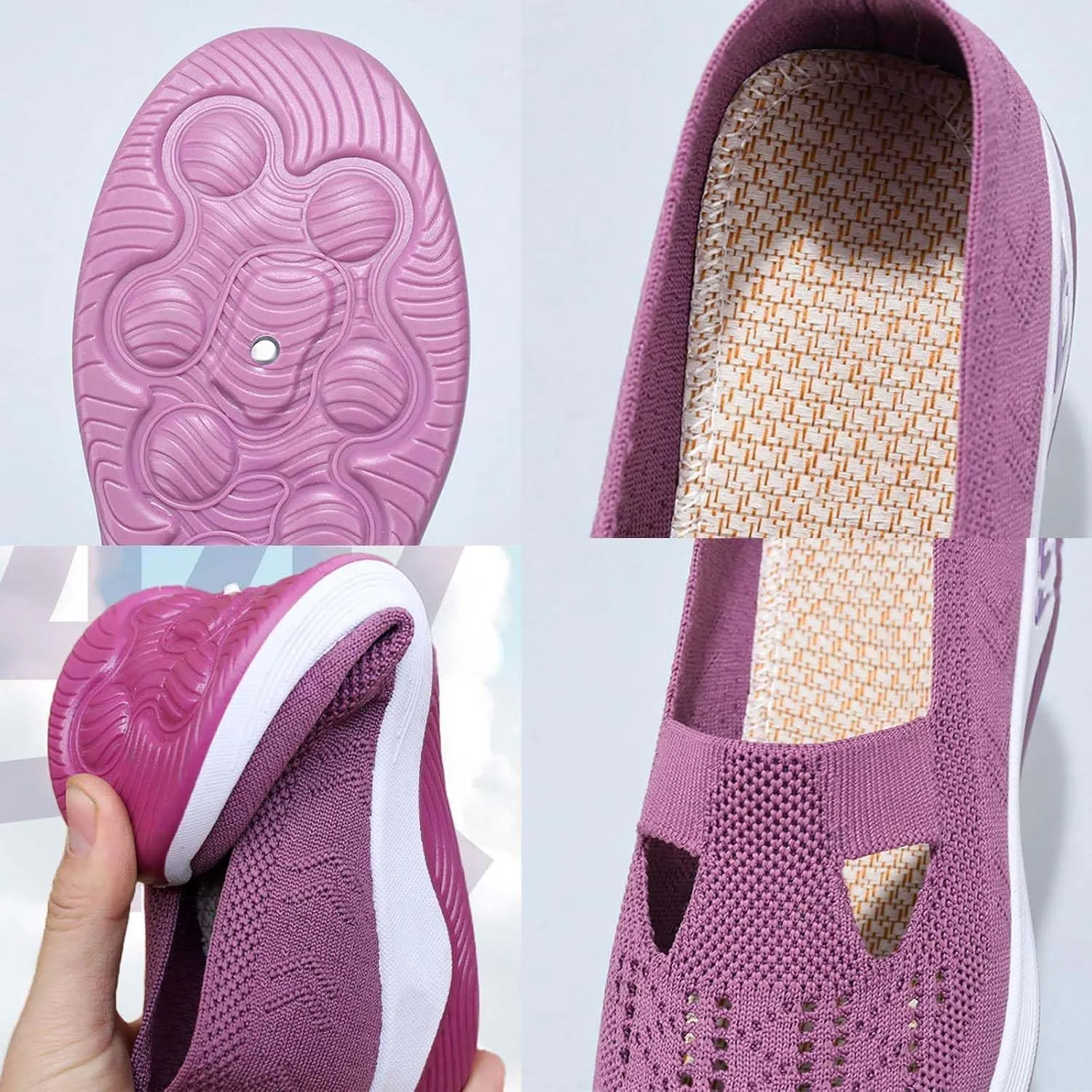 Orthawolkway Womens Shoes,Orthopedic Shoes for Women,Women Wide Width Breathable Walking Comfortable Slip on Sneakers