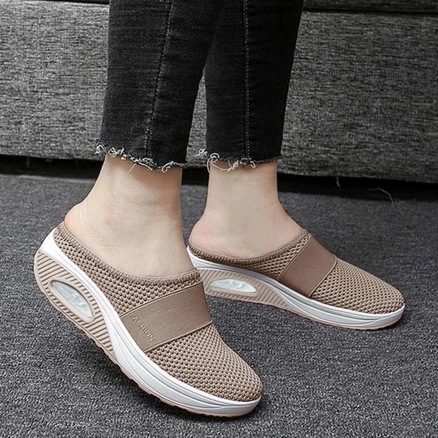 Orthopedic Shoes for Women Slip Ons Walking Shoes Sock Sneakers Slip-On Breathable Mesh Trainers Women's Comfortable Casual Ladies Athletic Shoes Running Jogging Shoes