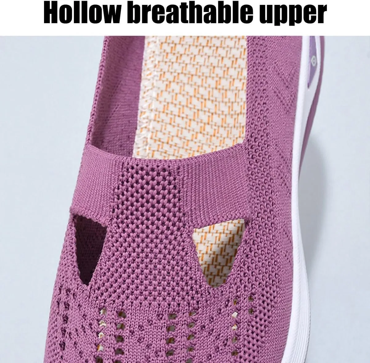 Orthoture Womens Walking Shoes for Balance,Dressy Comfort Mesh Sneakers,Woven Breathable Anti-Skid Soft Shoes