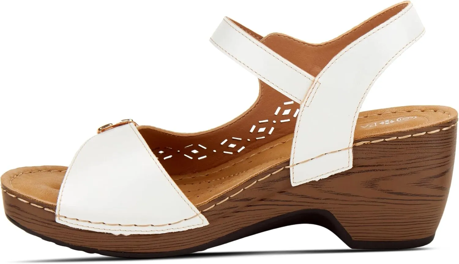 PATRIZIA Spring Step Shantay Wedge Sandals for Women - Ladies Sandals with ankle strap buckle closures - Womens Casuals Sandals for Outdoor