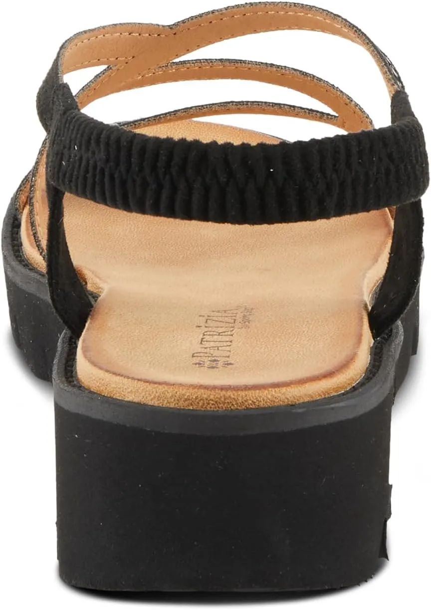 PATRIZIA Women's ZIGGED Zigzag Rhinestone Platform Stretch Back Sandals