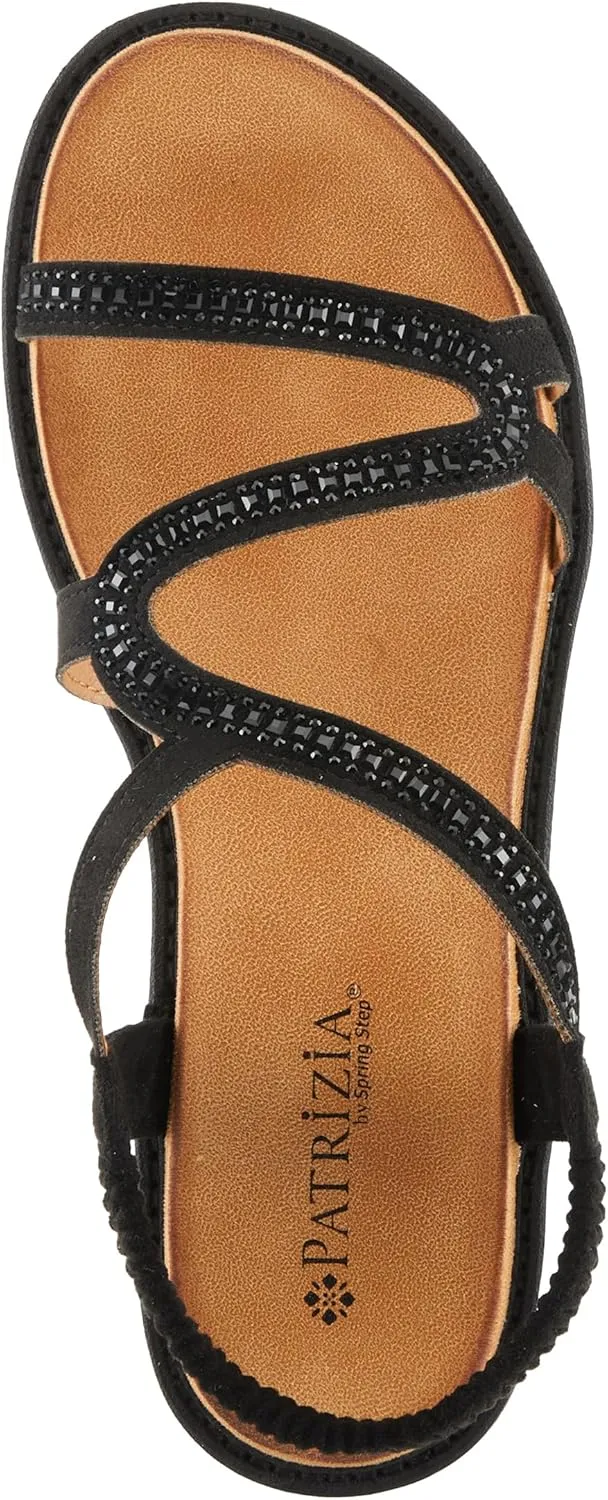 PATRIZIA Women's ZIGGED Zigzag Rhinestone Platform Stretch Back Sandals