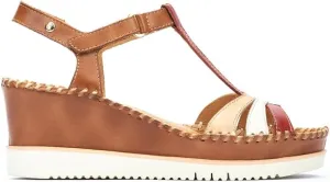 PIKOLINOS leather Wedge Sandals AGUADULCE W3Z - size 7.5-8, Coral